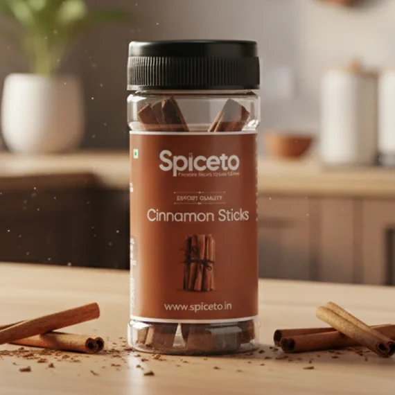 Premium Indian Cinnamon Stick 25g | Cleaned Natural | Intense Sweet-Spicy Aroma locked Jar

