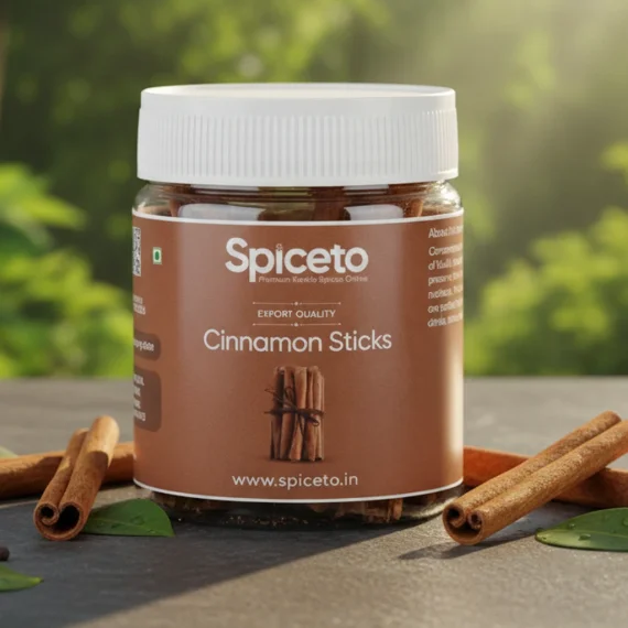 Premium Indian Cinnamon Stick 50g | Cleaned Natural | Intense Sweet-Spicy Aroma locked Jar