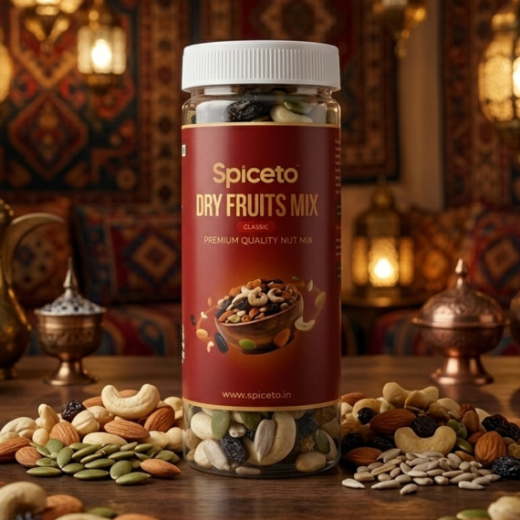 Spiceto 7-in-1 Trail Mix 200g- Premium Mixed Nuts, Seeds & Raisins | Almonds & Cashews | Natural Energy Booster & Healthy Travel Snack Pack