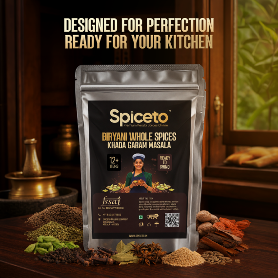 Spiceto Whole Spice Mix — 12 Authentic Whole Spices 90g | Export Grade Khada Garam Masala | For Biryani, Curries etc | 100+ Servings