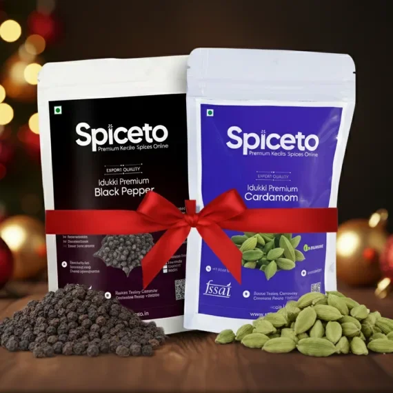 Spiceto Combo: Whole Black Pepper (100g) & Green Cardamom (50g) | Idukki Farm-Direct Kali Mirch & Elaichi | High Aroma, Rich Oil Content, Hand Sorted, Aroma Locked  Jar